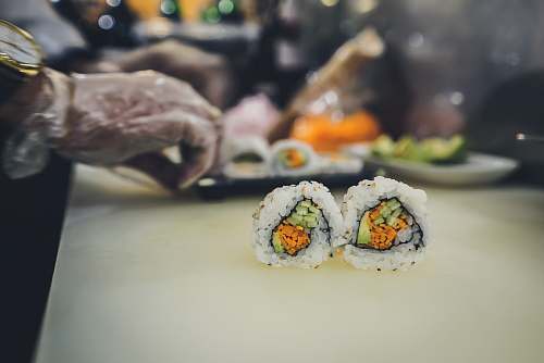 ice cream person making sushi dessert